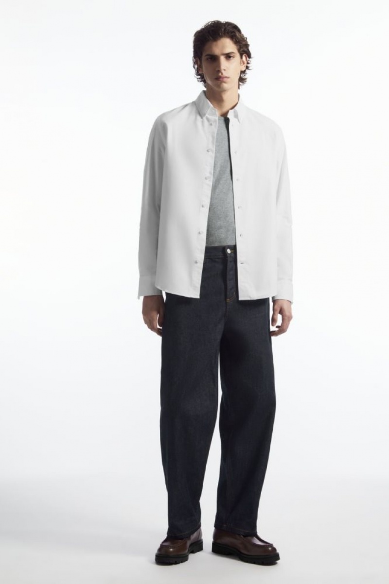 White Cos Button-down Collar Oxford Shirt | PYBJM2148