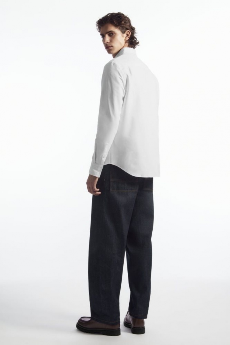 White Cos Button-down Collar Oxford Shirt | PYBJM2148