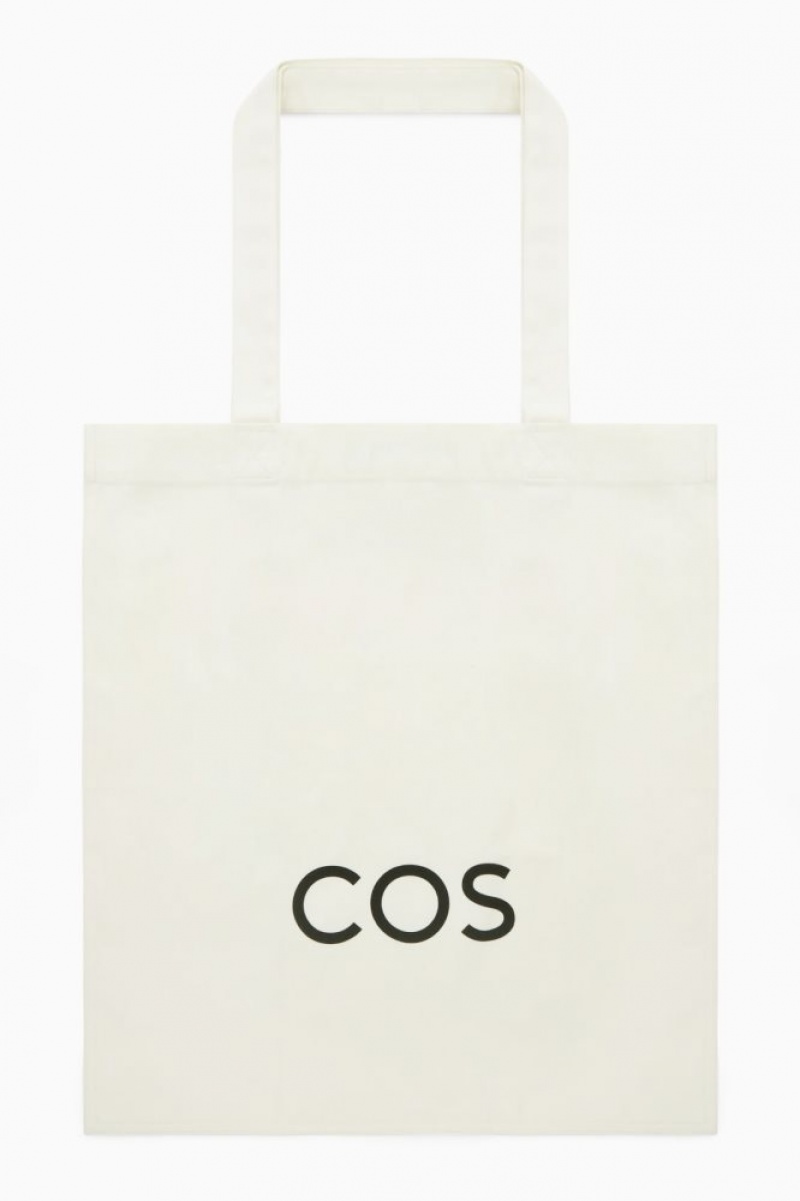 White Cos Cos Canvas Tote Bag | XYSTB8634