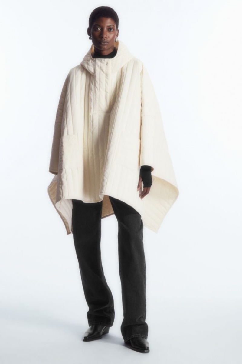 White Cos Hooded Padded Cape | LAYSJ7230