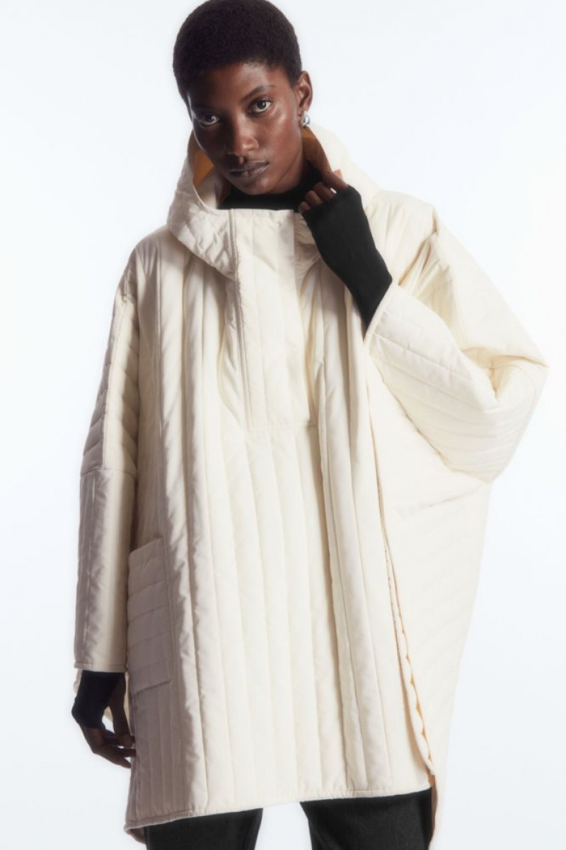 White Cos Hooded Padded Cape | LAYSJ7230