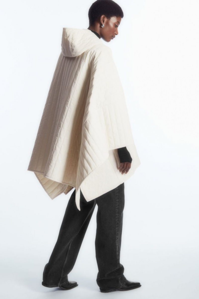 White Cos Hooded Padded Cape | PQCDG6410