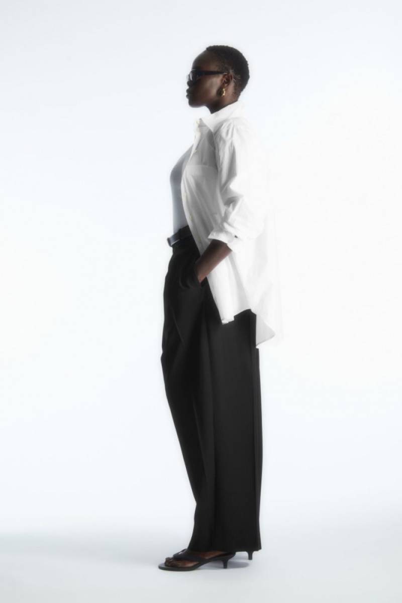 White Cos Oversized Long-sleeve Shirt | XROFJ5368