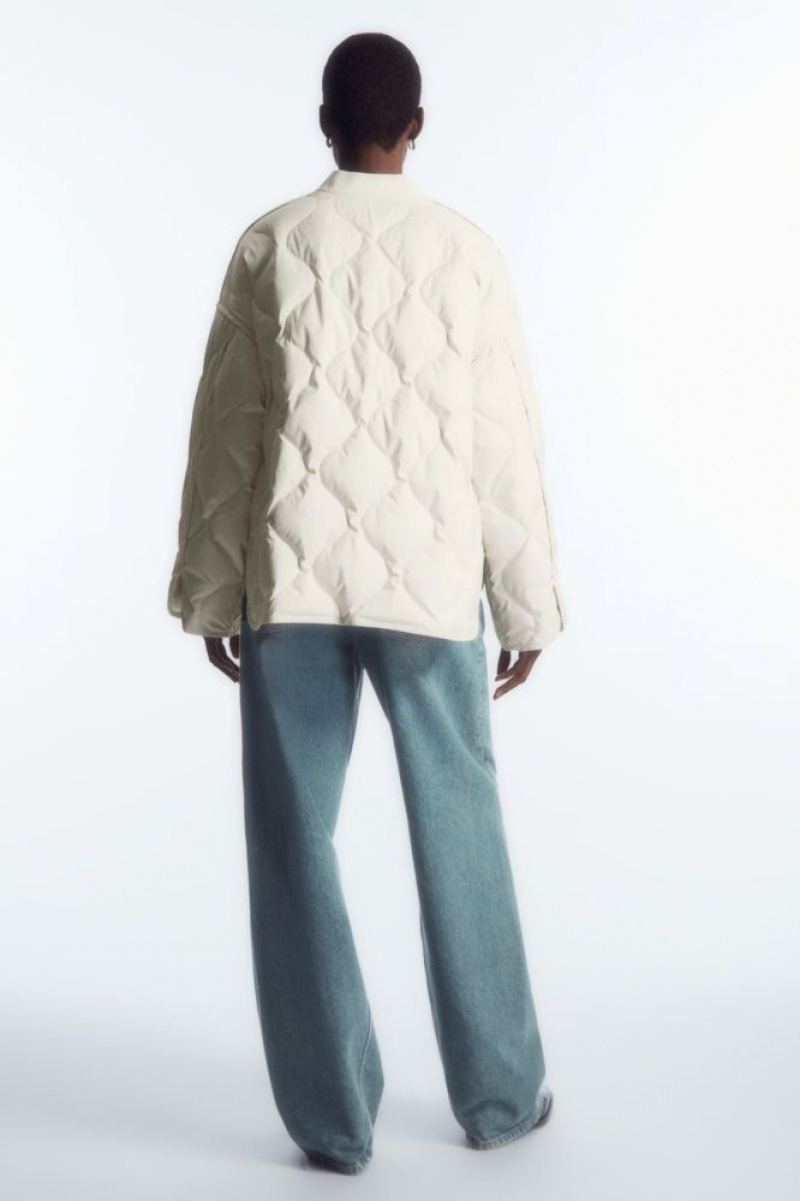 White Cos Oversized Quilted Liner Jacket | UQOYE3106