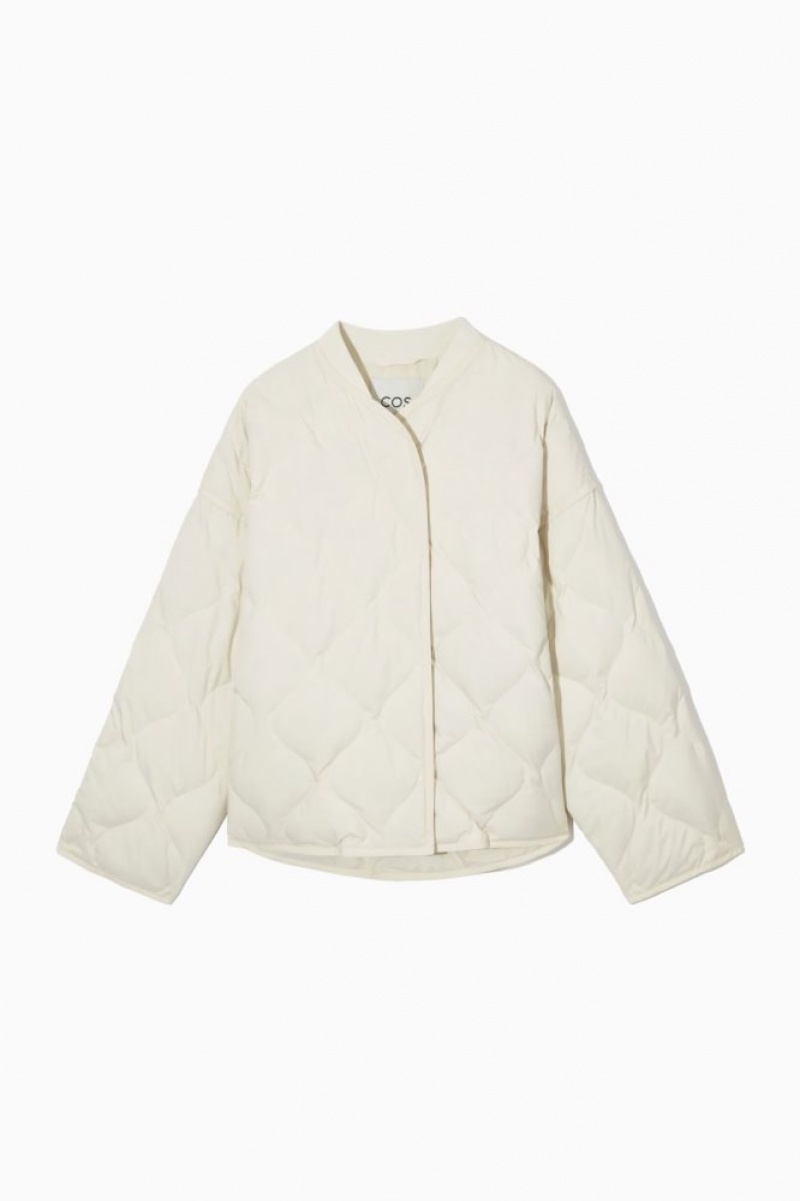 White Cos Oversized Quilted Liner Jacket | UQOYE3106