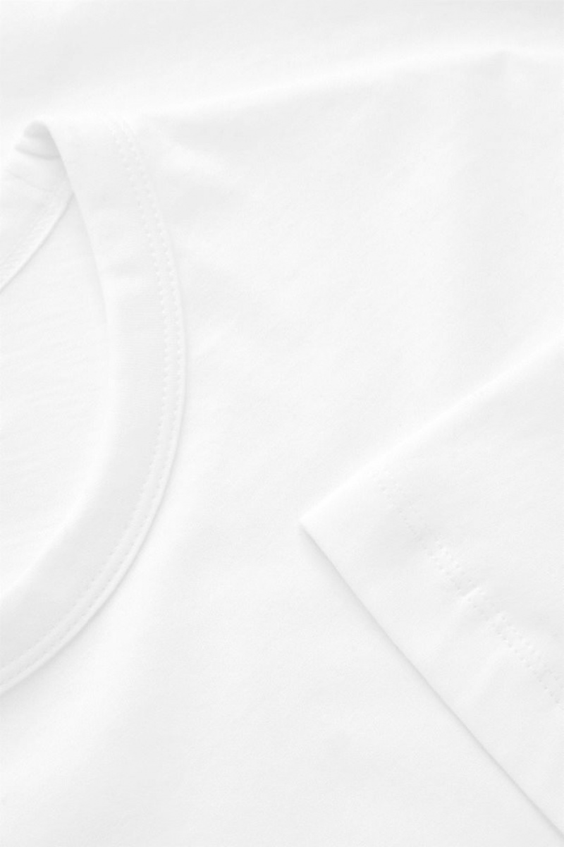 White Cos Regular-fit Mid-weight Brushed T-shirt | IRUYP1940