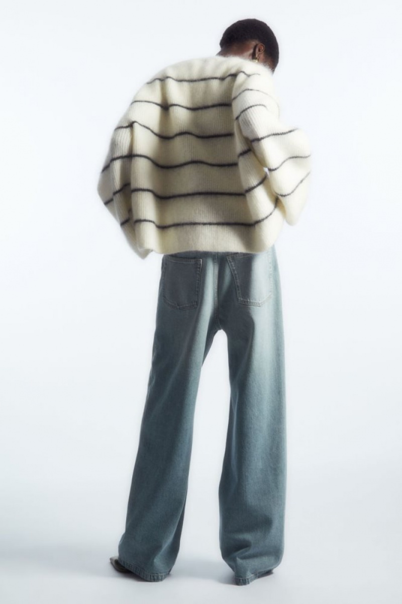 White Cos Textured Mohair-blend Sweater | KVLOC1802