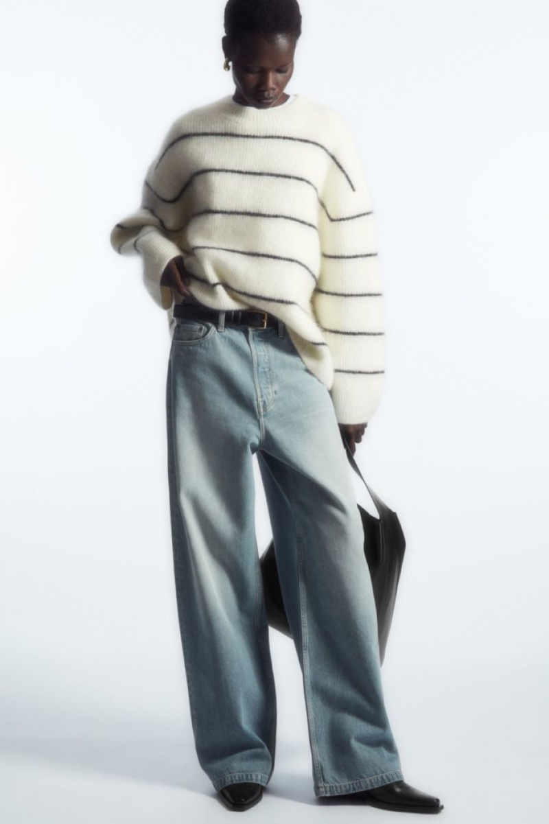 White Cos Textured Mohair-blend Sweater | KVLOC1802