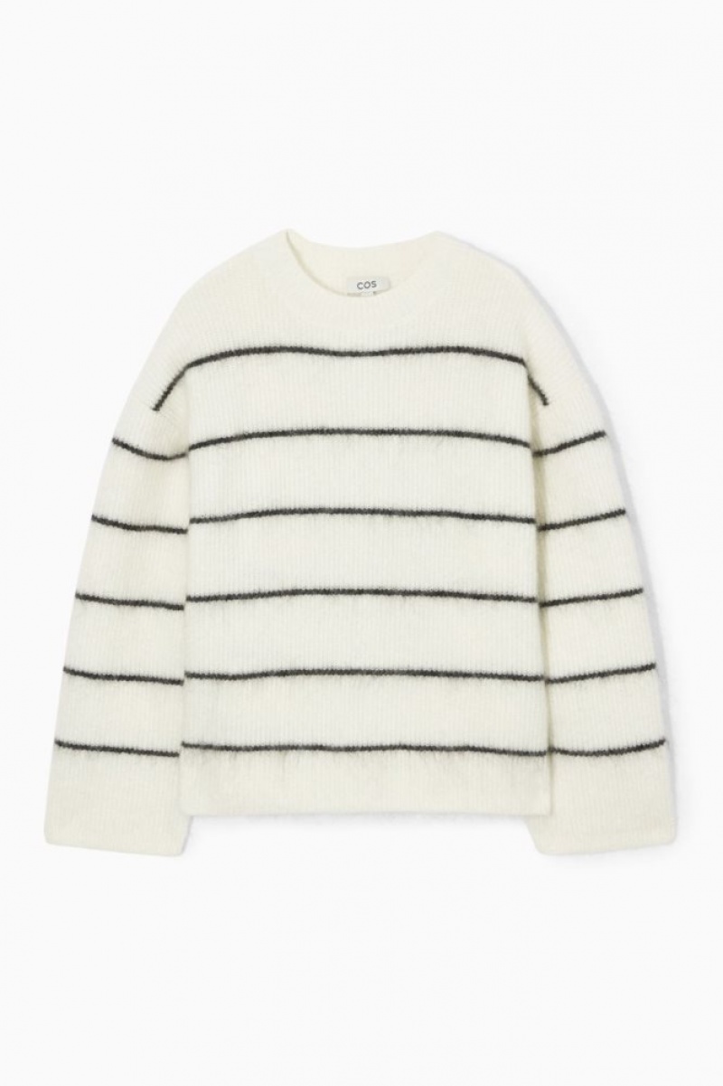 White Cos Textured Mohair-blend Sweater | KVLOC1802