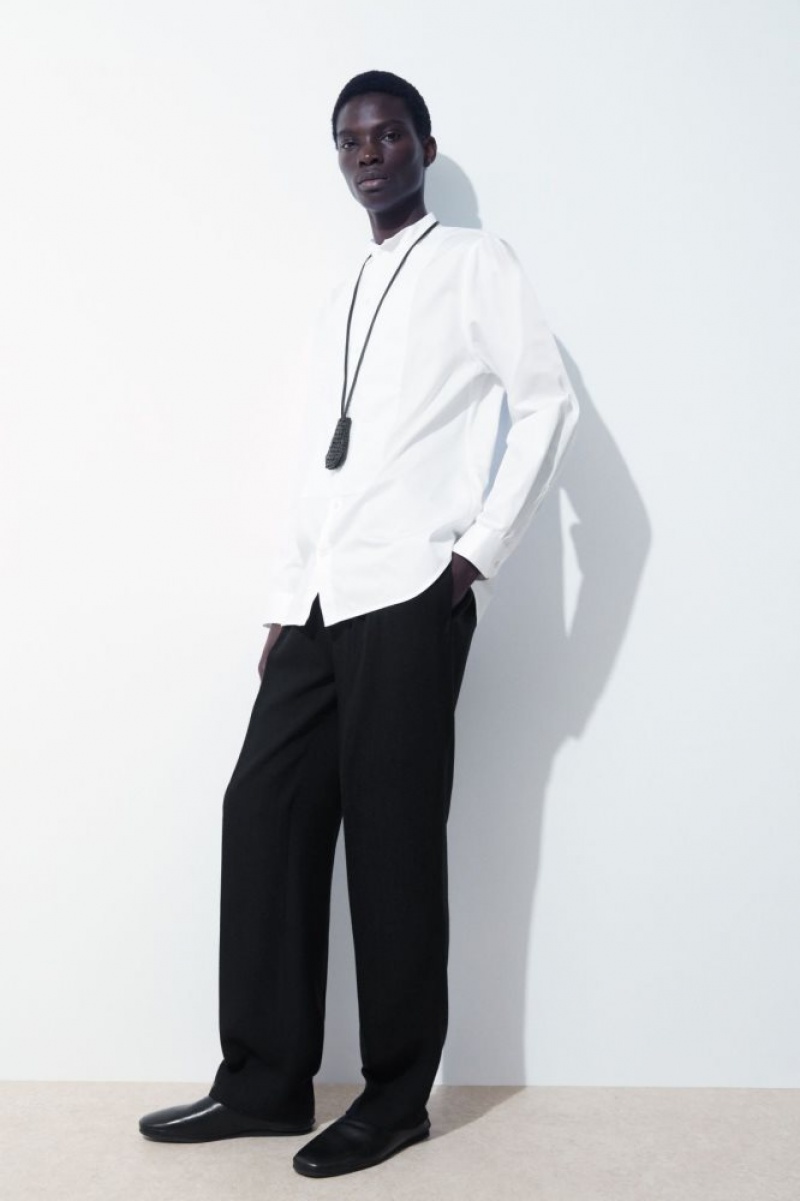 White Cos The Poplin Tuxedo Shirt | ZCRJH1420