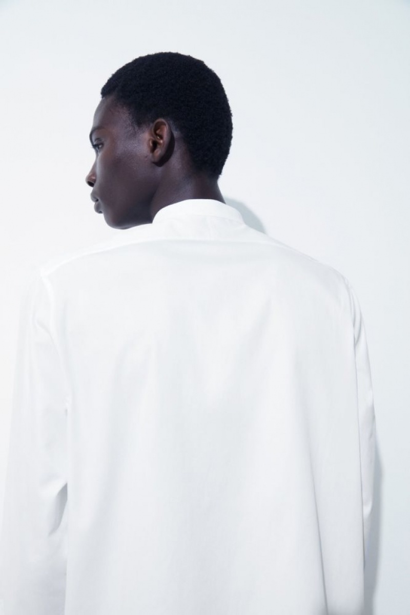 White Cos The Poplin Tuxedo Shirt | ZCRJH1420