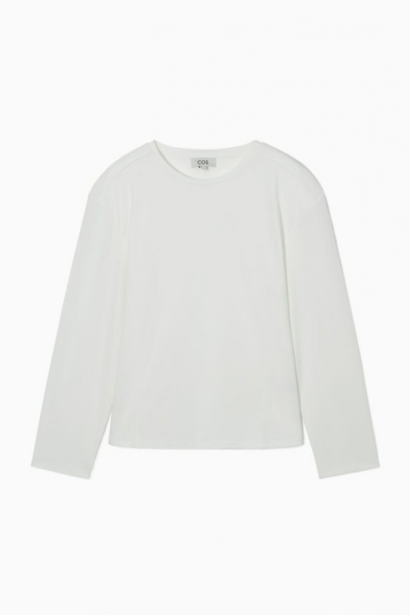 White Cos Waisted Long-sleeved Top | PFSCH0925